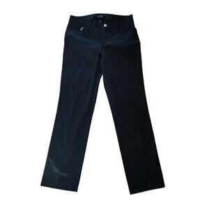 Ralph Lauren Women's Straight Leg Pants Navy Blue Size 4 Cotton